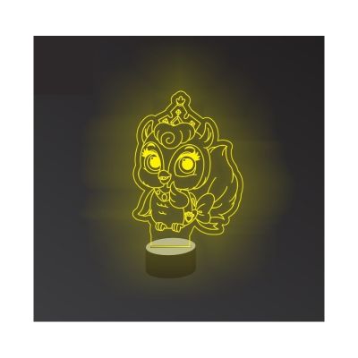 Lampa 3d led - bufnita -luminata cu telecomanda