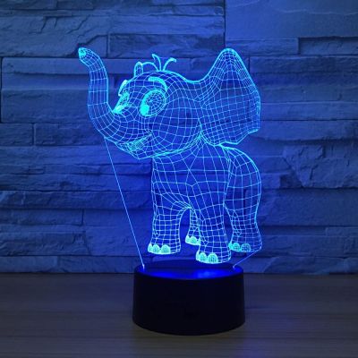 Lampa 3d led - dumbo -luminata cu telecomanda