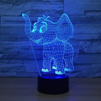 Lampa 3d Led - Dumbo -neagra