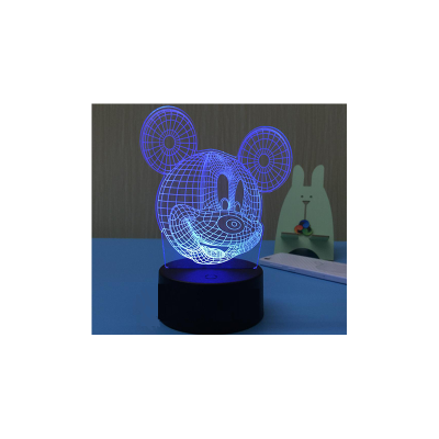 Lampa 3d led - mickey mouse -alba