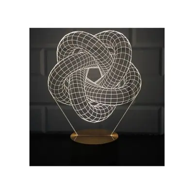 Lampa 3d Led - Spirala Torus -alba