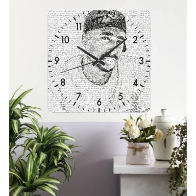 Ceas de perete 2pac -alb-40x40 cm-plastic-patrat
