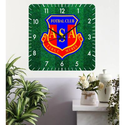 Ceas de perete asa targu mures -verde-30x30 cm-plastic-patrat