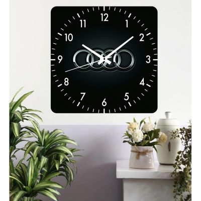Ceas de perete audi black -negru-48x48 cm-plastic-patrat