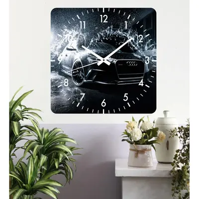 Ceas De Perete Audi Grey -gri-40x40 Cm-plastic-patrat