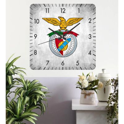 Ceas de perete benfica lisabona 1 -alb-40x40 cm-plastic-patrat