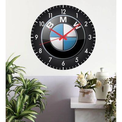 Ceas de perete bmw -negru-plastic-rotund-30 cm