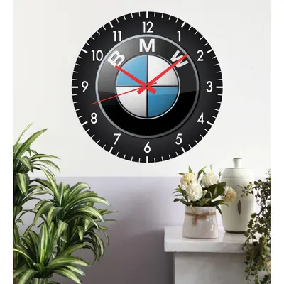 Ceas De Perete Bmw -negru-plastic-rotund-30 Cm