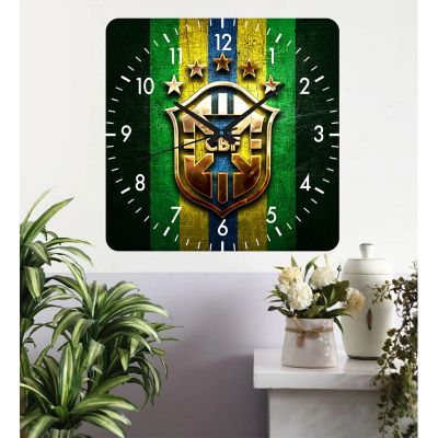Ceas de perete brazilia -verde-30x30 cm-plastic-patrat