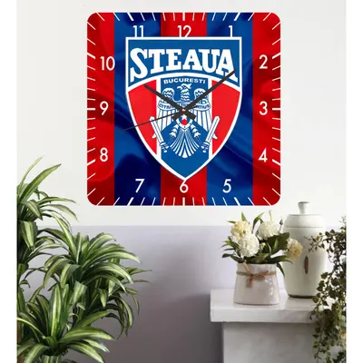 Ceas De Perete Csa Steaua Bucuresti -30x30 Cm-plastic-patrat-multicolor