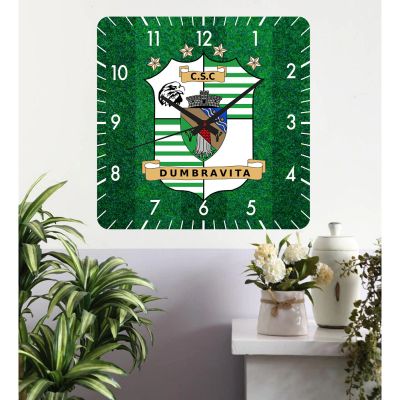 Ceas de perete csc dumbravita -verde-40x40 cm-plastic-patrat