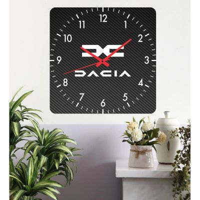 Ceas de perete dacia black -negru-48x48 cm-plastic-patrat