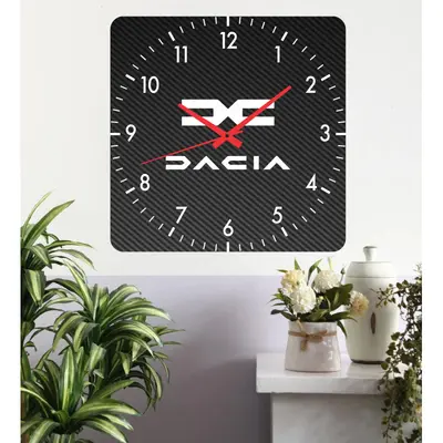 Ceas De Perete Dacia Black -negru-48x48 Cm-plastic-patrat