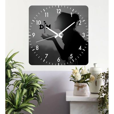 Ceas de perete depeche mode -negru-48x48 cm-plastic-patrat