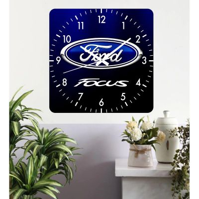 Ceas de perete ford focus -48x48 cm-plastic-patrat-mov