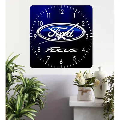 Ceas De Perete Ford Focus -48x48 Cm-plastic-patrat-mov