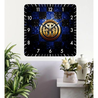 Ceas de perete inter milano 1 -albastru-30x30 cm-plastic-patrat