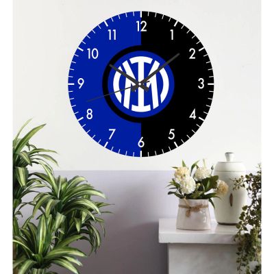 Ceas de perete inter milano 2 -albastru-plastic-rotund-30 cm