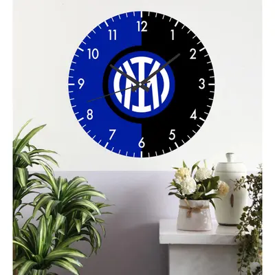 Ceas De Perete Inter Milano 2 -albastru-plastic-rotund-30 Cm