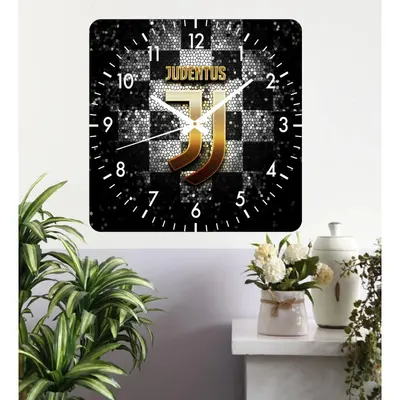 Ceas De Perete Juventus 1 -negru-40x40 Cm-plastic-patrat
