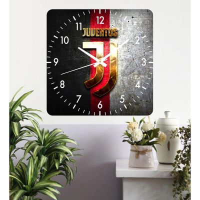 Ceas de perete juventus 2 -negru-40x40 cm-plastic-patrat