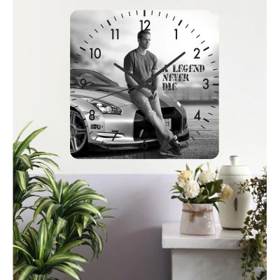 Ceas de perete legend nfs -gri-40x40 cm-plastic-patrat