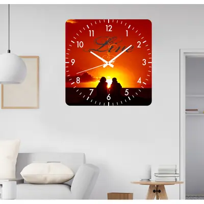Ceas De Perete Live -rosu-48x48 Cm-plastic-patrat