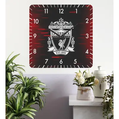 Ceas De Perete Liverpool -negru-40x40 Cm-plastic-patrat