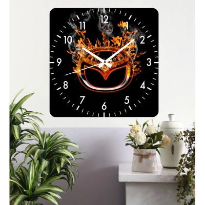 Ceas de perete mazda black -negru-48x48 cm-plastic-patrat