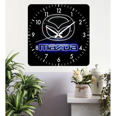 Ceas de perete mazda blue -negru-40x40 cm-plastic-patrat