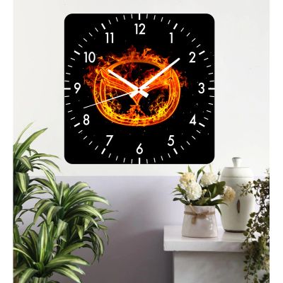 Ceas de perete mazda fire -negru-30x30 cm-plastic-patrat