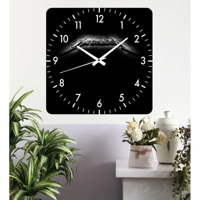 Ceas de perete metallica -negru-48x48 cm-plastic-patrat