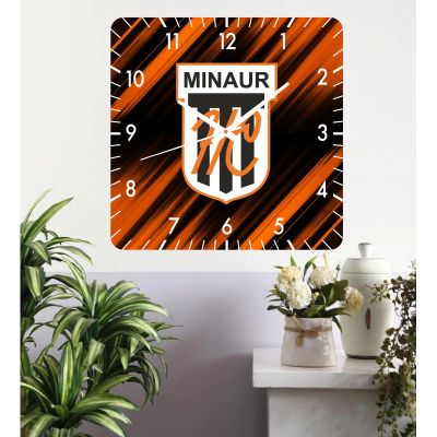 Ceas de perete minaur baia mare handbal -48x48 cm-plastic-patrat-multicolor