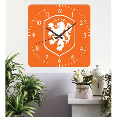 Ceas de perete olanda -portocaliu-40x40 cm-plastic-patrat