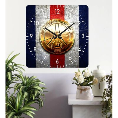 Ceas de perete paris saint germaine -48x48 cm-plastic-patrat-multicolor