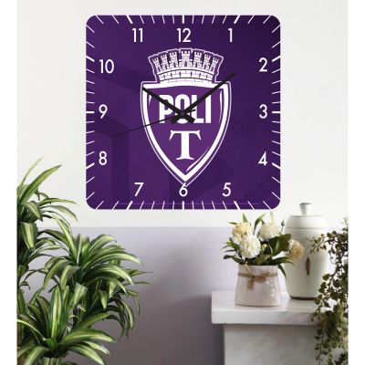 Ceas de perete poli timisoara -48x48 cm-plastic-patrat-mov