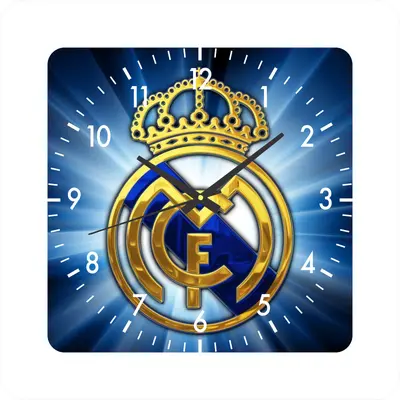 Ceas De Perete Real Madrid -albastru-40x40 Cm-plastic-patrat