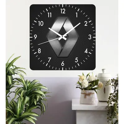 Ceas De Perete Renault Black -negru-48x48 Cm-plastic-patrat
