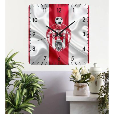 Ceas de perete sepsi osk sfantu gheorghe -rosu-40x40 cm-plastic-patrat
