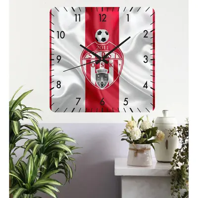 Ceas De Perete Sepsi Osk Sfantu Gheorghe -rosu-48x48 Cm-plastic-patrat
