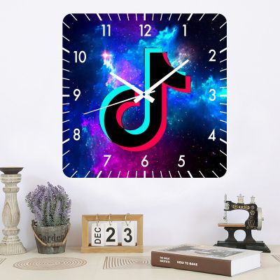 Ceas de perete tik tok -40x40 cm-plastic-patrat-multicolor