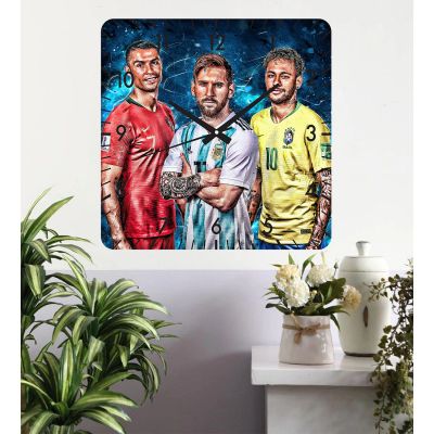 Ceas de perete trio perfect -48x48 cm-plastic-patrat-multicolor