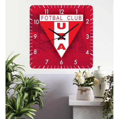 Ceas de perete uta arad -rosu-40x40 cm-plastic-patrat
