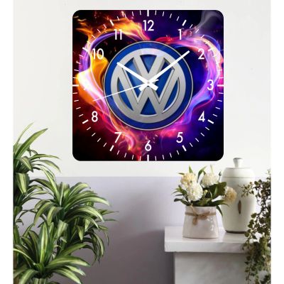 Ceas de perete vw rainbow -48x48 cm-plastic-patrat-multicolor