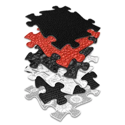Covoras ortopedic senzorial puzzle set  rosu si negru pentru bebelusi muffik - okemfk-023-3
