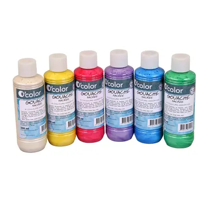 Guasa lavabila 6 x 250 ml, culori perlate - okelfc1740