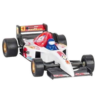Masinuta de curse die-cast, cu motoras pull-back, alba - okegoki12162a