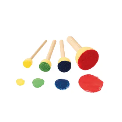 Set 40 de bureti pentru pictura, 4 dimensiuni, pentru gradinita si scoala - okepb2471839