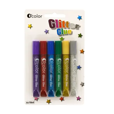 Set 6 flacoane lipici glitter colorat - okelfc0135
