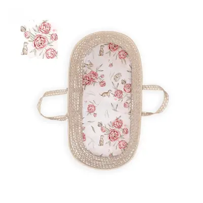 Cearsaf Din Bumbac Cu Elastic Pe Contur Pentru Landou Si Cosulete, Peony Pjb482703